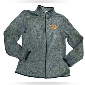 OSU Oklahoma State University Womenโs Large Gray Zip Up Jacket/Coat with Logo